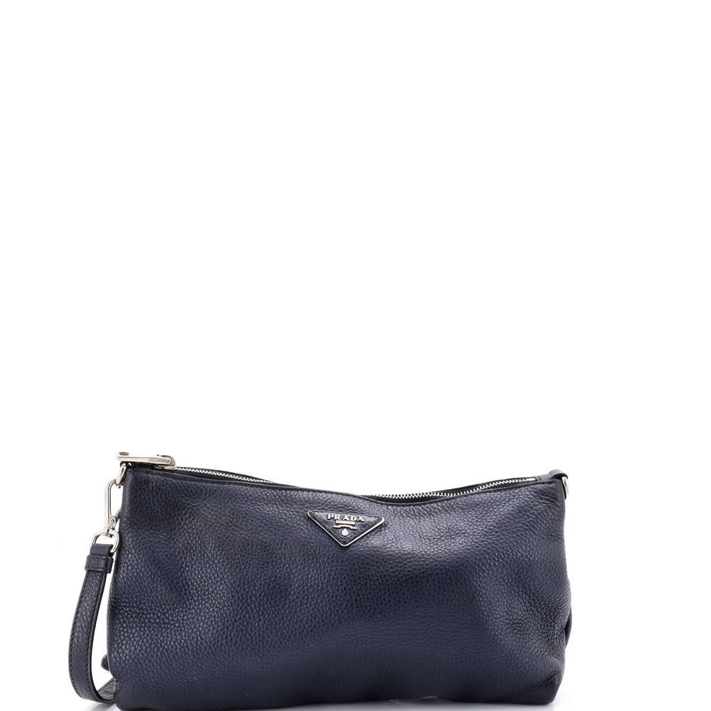 Prada Mini Flat Zip Crossbody Bag Vitello Daino